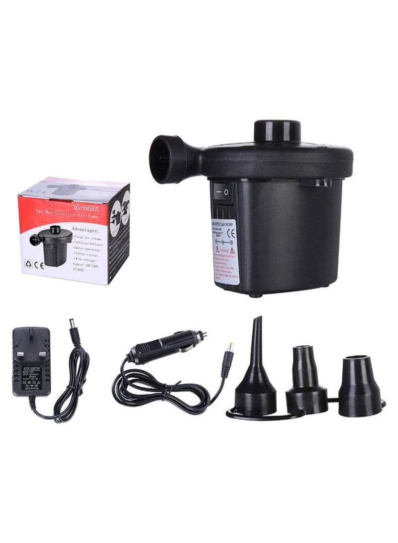 Electric Air Pump Portable Quick-Fill Air Pump with 3 Nozzles 220V AC/12V DC Perfect Inflator/Deflator Pumps (Dual-use power adapter) - Image 2